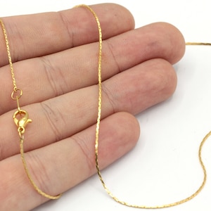 Tiny Necklace Chain, 16'' -17'' -18'' -20'' -22'' -25'' Ready Chain, Gold Finished Chain, Tiny Snake Chain, Gold Ready Necklace, RD007