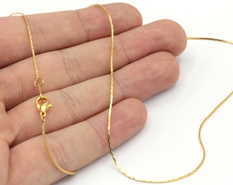 Tiny Necklace Chain, 16&#39;&#39; -17&#39;&#39; -18&#39;&#39; -20&#39;&#39; -22&#39;&#39; -25&#39;&#39; Ready Chain, Gold Finished Chain, Tiny Snake Chain, Gold Ready Necklace, RD007