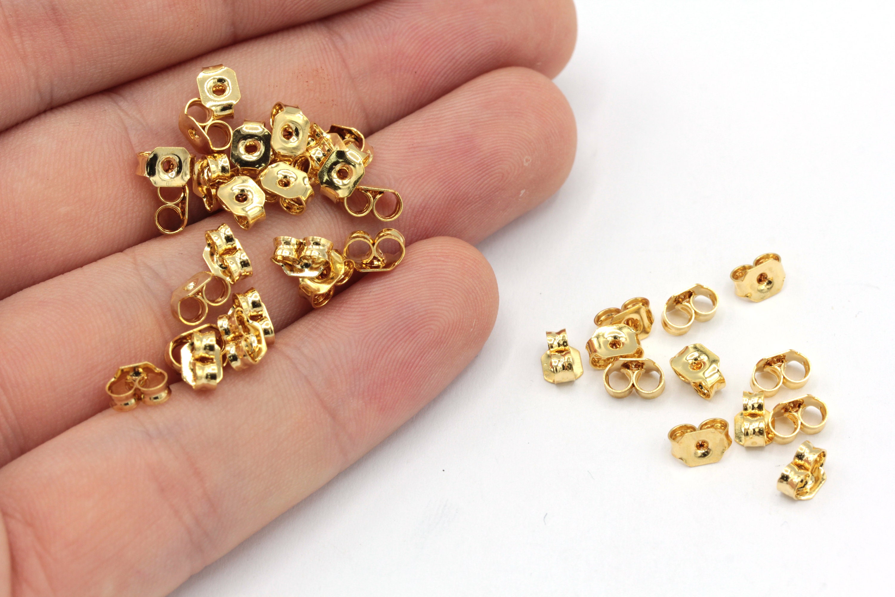 China Factory Brass Ear Nuts, Friction Earring Backs for Stud Earrings,  12x8x5mm, Hole: 2mm 12x8x5mm in bulk online 