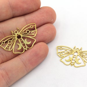 19x33mm Brass Butterfly Charm, Animal Pendant, Butterfly Earring, Earring Pendants, Laser Cut Charm, Earring Findings, Brass Findings, BM252