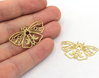 19x33mm Brass Butterfly Charm, Animal Pendant, Butterfly Earring, Earring Pendants, Laser Cut Charm, Earring Findings, Brass Findings, BM252