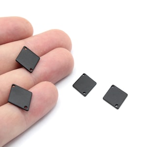 12x17mm Black Plated Diamond Shape Connector, Geometric Rhombus Pendant, Jewelry Making Supply, DIY Necklace Bracelet Earring Charm Findings