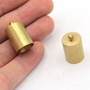 14x22mm Raw Brass End Caps, Hole inner Size 13mm, Solid Brass End Caps, Bead Caps, Cones, Cord Tip Ends, Brass Findings, RW544
