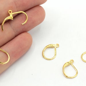 2 Pcs 14k Gold Filled Leverback Earring Wire, Gold Ear Hook, Gold Fill  Earring Supply Wholesale, Open Loop Earring Hooks. 4007050 