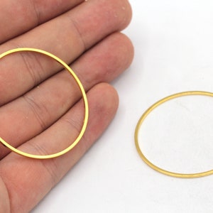 40mm 24k Shiny Gold Plated Round Link, Gold Round Charm, Round Closed Ring, Large Round Connector, Gold Plated Findings, RWG525