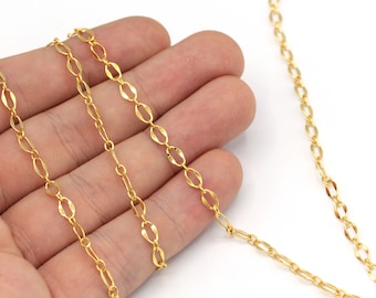 ゴールドオーバルリンクチェーン、エッチングゴールドチェーン、1