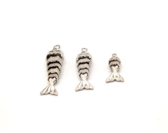 Ciondolo A Forma Di Pesce Articolato Placcato Oro 24K - Foto 9