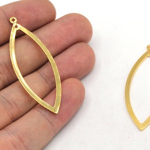 17x47mm 24k Shiny Gold Drop Charm, Tear Drop Pendant, Gold Charm Earrings, Laser Cut Charm, Earring Findings, Gold Plated Findings, MJ443