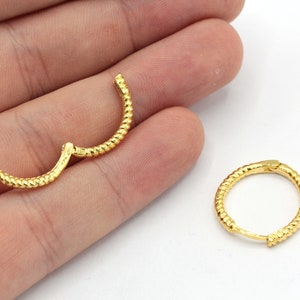 19mm 24k Shiny Gold Tiny Twisted Hoop Earring, Round Leverback, Circle Huggie Earrings, Gold Leverback Earrrings, Earring Clasp, MJ323