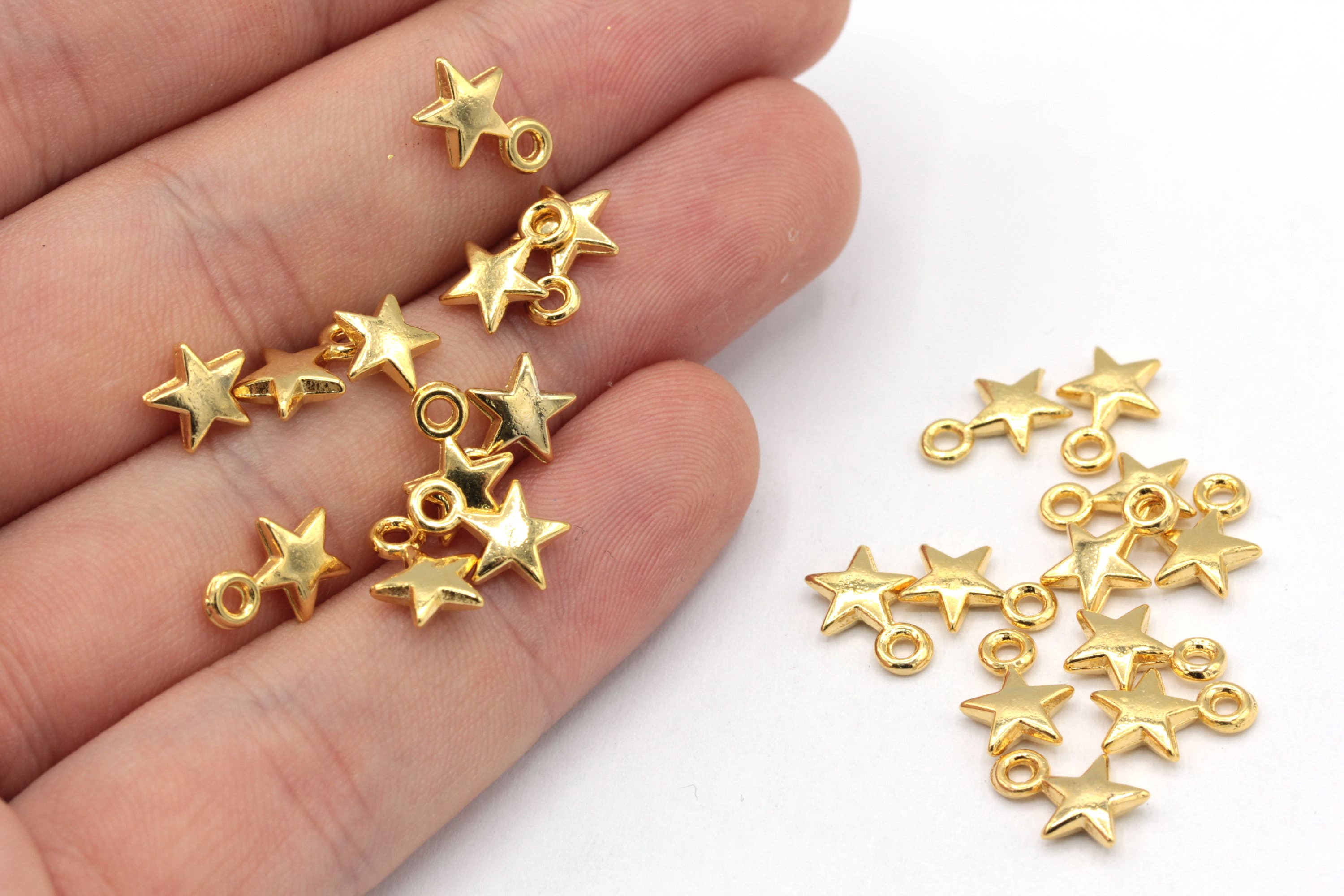 KitBeads 20pcs Cubic Zirconia Star Charms Mixed Color Star Charms Gold  Plated Brass Star Charms for Jewelry Making Bracelets Bulk