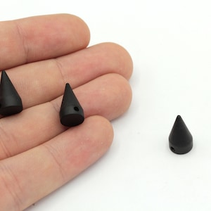 8x14mm Black Spike Charm, Black Spike Beads, Spike Spacer Beads, Conic Spacer Beads, Conic Beads, Jewelry Making, Black Findings, RBW535