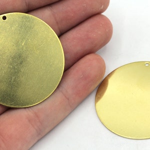 40mm Raw Brass Round Charm, Round Disc, Stamping Tag, Flat Disc Charm, Brass Coin, Personalized Coin, Jewelry Making, Brass Findings, BM321