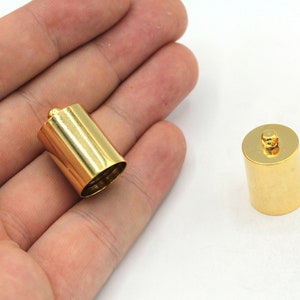 14x22mm Gold End Caps, Hole inner Size 14mm, Solid Gold End Caps, Bead Caps, Cones, Cord Tip Ends, Gold Plated Findings, RGW544