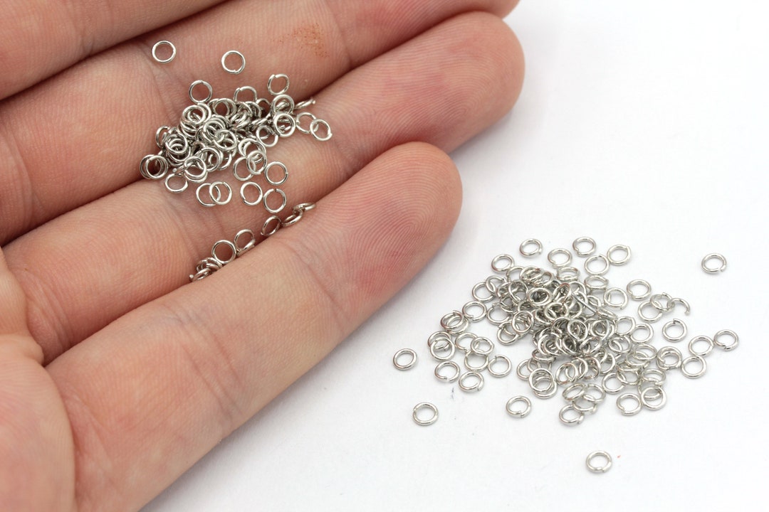 24 Ga 3mm Rhodium Jump Ring, Open Jump Ring, Rhodium Connector, Bulk ...