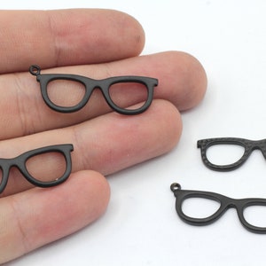 11x34mm Black Plated Glasses Charm, Sunglasses Charm, Glasses Charm Bracelet Necklace for DIY Jewelry Making Supply