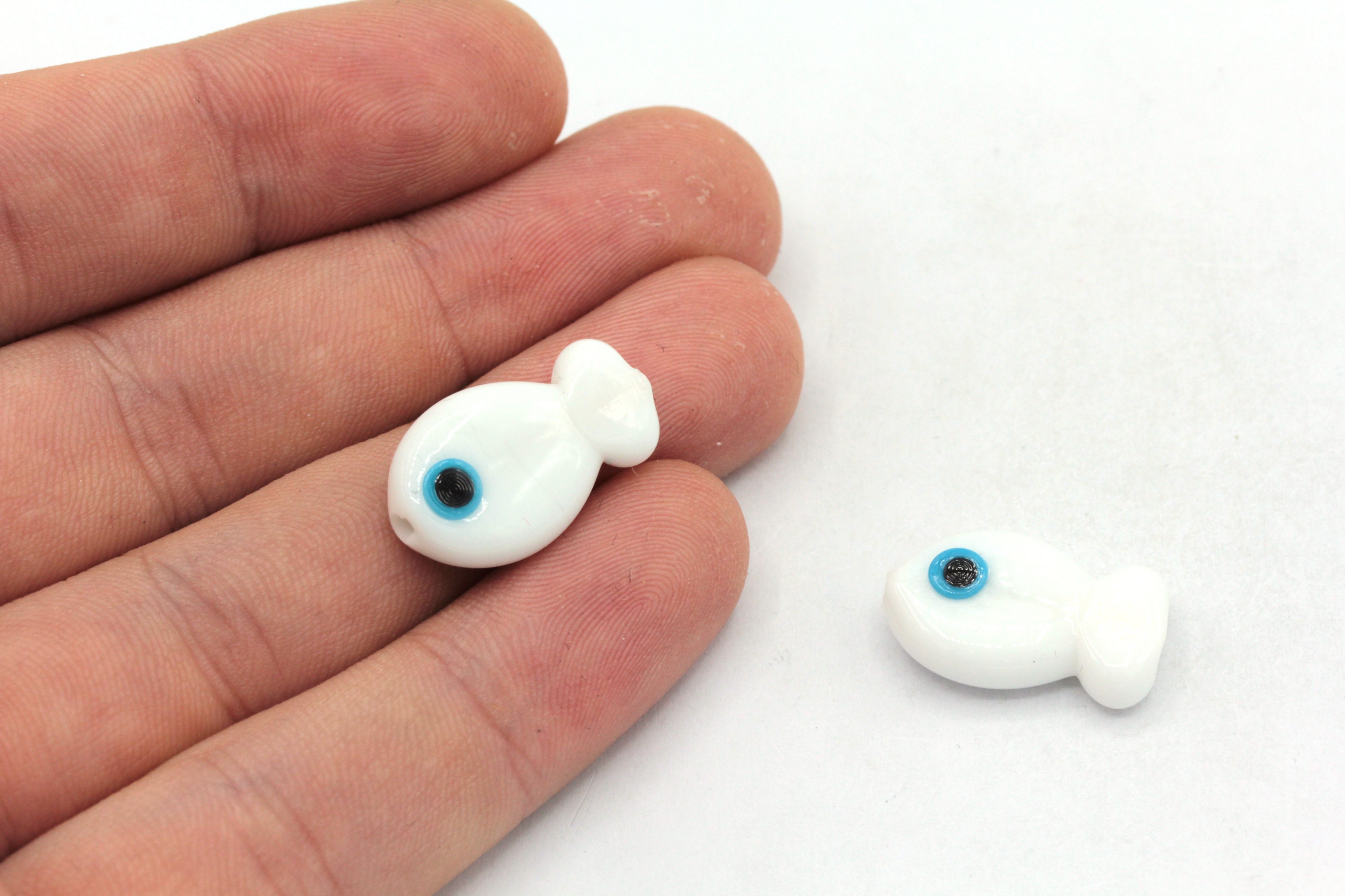 12 x 23 mm ハンドメイド ムラーノ ガラス フィッシュ ビーズ