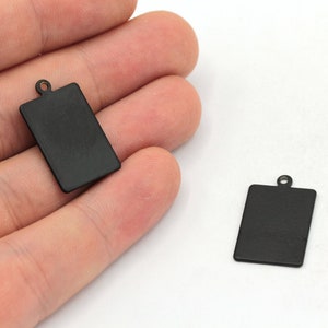 14x23mm Black Blank Rectangular Plate, Earring Findings, Rectangular Charm, Rectangular Necklace, Black Plated Findings, RWB117