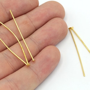 100 Stück 20 Ga 40 mm Messing Flachkopfstift, Gold Ton Flachkopfstift, Kopfstifte, Messingkopfstifte, Schmuckherstellung, Messingzubehör