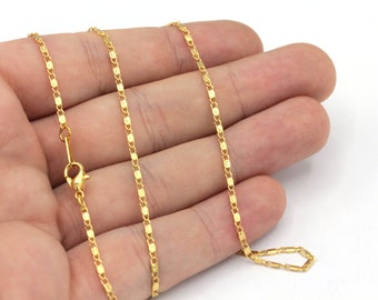 Dainty Necklace Chain, 16'' -17'' -18'' -20'' -22'' -25'' Ready Chain, Gold Finished Chain, Tiny Curb Chain, Gold Ready Necklace, RD06