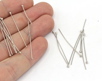 100 Pcs 23 Ga 35mm Silver Ball Head Pin, Silver Ball Head Pin, Head Pins, Silver Head Pins, Silver Ball Pin, Jewelry Making, Silver Findings