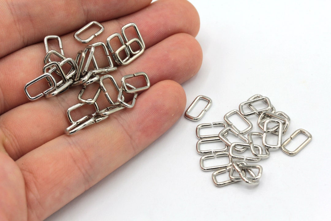 6x10mm Rhodium Rectangle Jump Ring, Open Jump Ring, Rectangle Connector ...