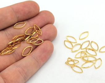 6x12mm 24k Shiny Gold Plated Oval Link, Gold Connector, Gold Oval Closed Ring, Gold Hoops, Oval Connector, Gold Plated Findings, MJ403