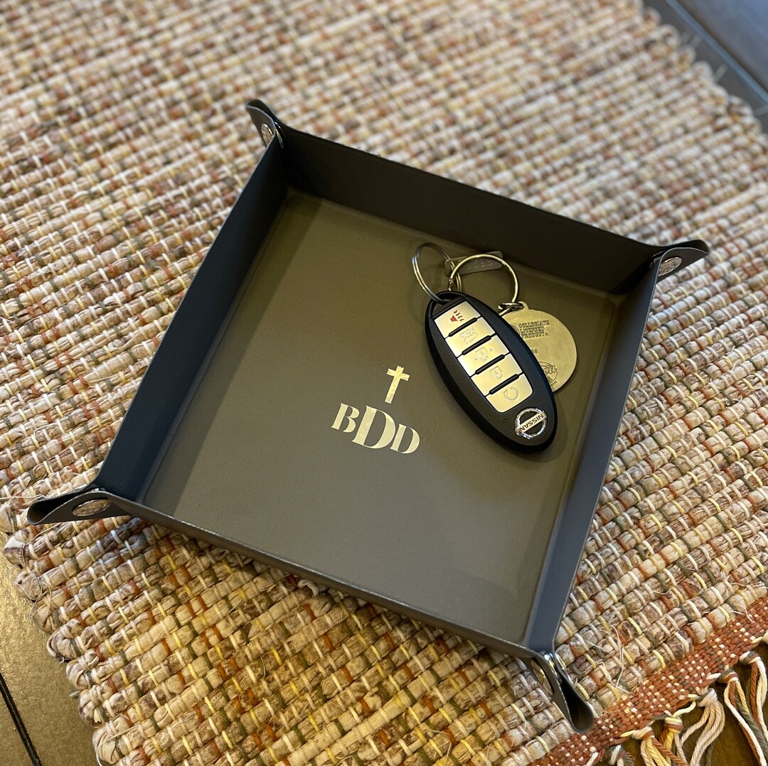 Monogrammed Valet Tray, Valet Tray for Young Men, Catch All Tray