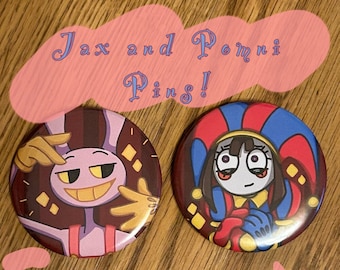 Amazing Digital Circus Pins: Pomni & Jax, 2.25 Inch