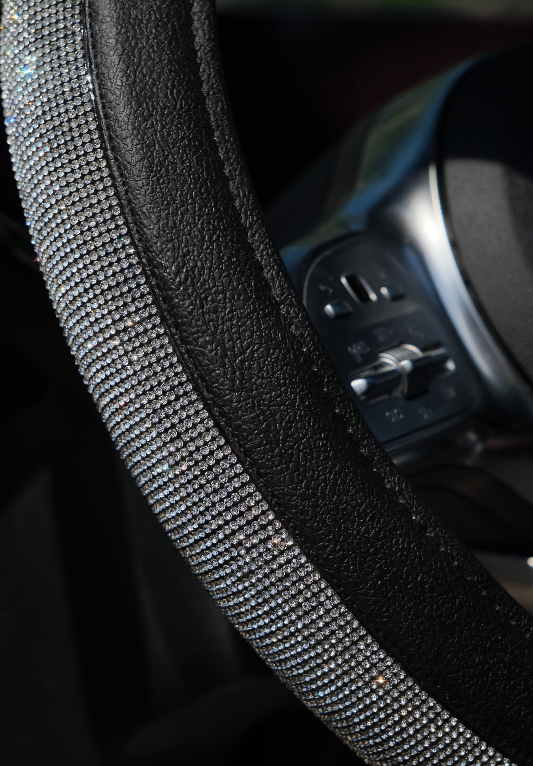 Valleycomfy Coprivolante per auto, in microfibra, colore nero, misura 37-39 cm, antiscivolo, linea blu