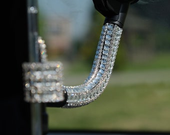 Swarovski-telefoonhouder | Autotelefoonhouder met glinsterende stenen | Interieur autotelefoonhouder | Accessoires voor mobiele telefoons | Leuke luxe autodecoratie