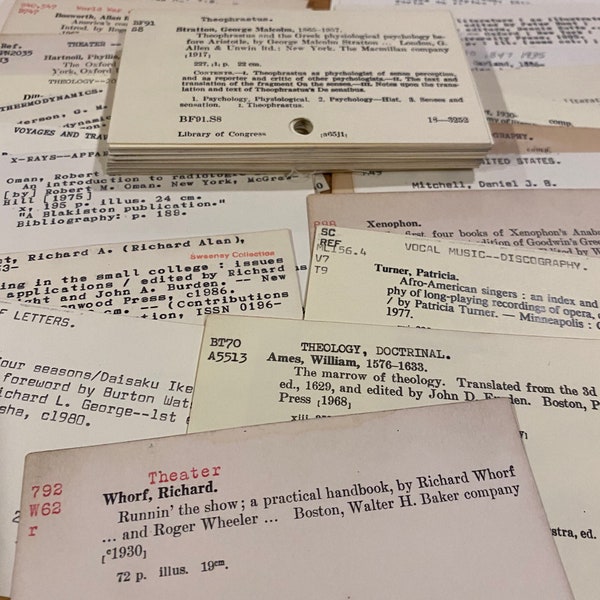 Library Card Catalog Etsy