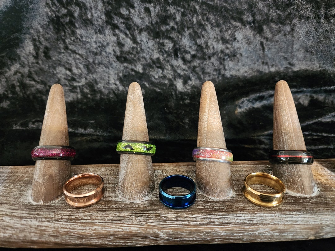 Custom Steel Rings Custom Rings - Personalized Stainless Steel With UV Resin - Etsy