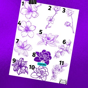 Foil Waterslide Decal - Magnolias - Flowers & Plants Collection - Physical Product