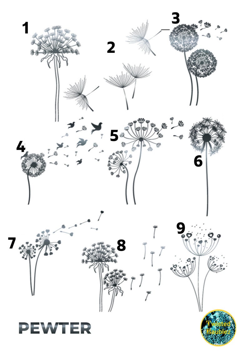 Foil Waterslide Decal Dandelions Flowers & Plants Collection Physical