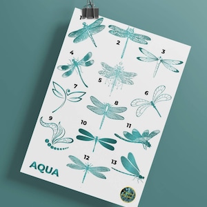 Foil Waterslide Decal - Dragonflies - Insect Collection - Physical Product