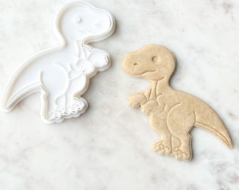 Dinosaur Cookie Cutter & Stamp Set: Food Safe PLA
