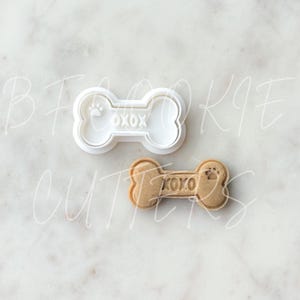 Xoxo Dog Bone Cookie Cutter: Dog | Love | Valentines | Fondant Stamp