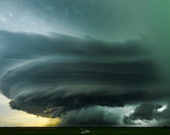 Fine Art Print of an Amazing Supercell Thunderstorm With Lightning in ...