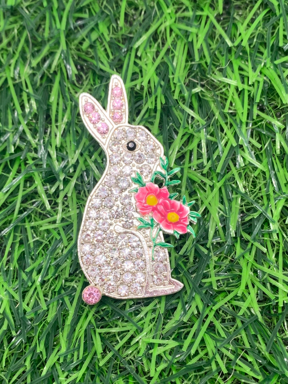Rhinestone Bunny Pin/pendant - Etsy