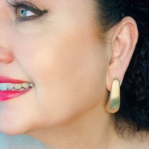 Brushed Gold Drop Earrings