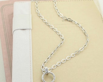 18" Silver Chain Necklace with 2" Extension Pin/Pendant Holder