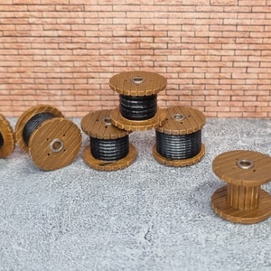 Cable Drum Spool Set of Six OO Gauge 1:76 Scale Model Scenery Railway/Diecast