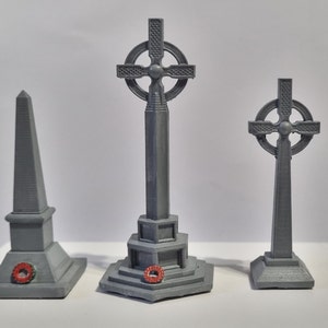 戦争記念碑台座 3 デザイン OO ゲージ 1:76 スケール モデル 風景