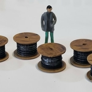 Cable Drum Spool Set of Six OO Gauge 1:76 Scale Model Scenery Railway/Diecast