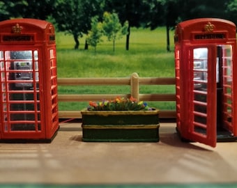K6 Telephone Box with Micro LED's and Post Box Set of 2 Each OO Gauge 1:76 Scale Unassembled Kit