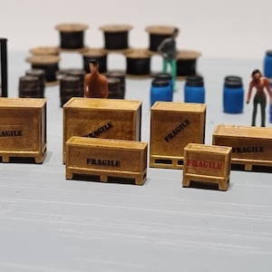 Shipping Crates Set of Six OO Gauge 1:76 Scale Model Scenery Railway/Diecast