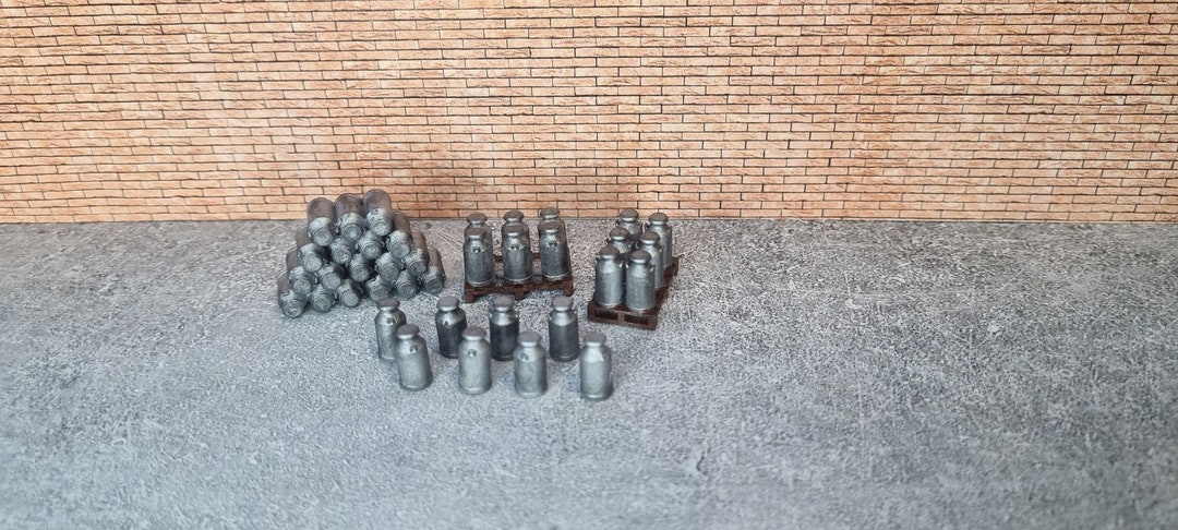 Nuovi Latte Churns OO HO Gauge Modelli In Scala 1:76 Ferroviari - Foto 6