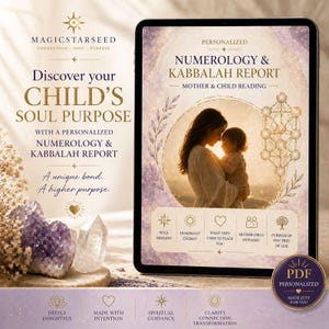 Mother & Child Numerology Reading PDF | Personalized Kabbalah Report | Child Soul Purpose | Spiritual Parenting Insight | Custom Birth Date