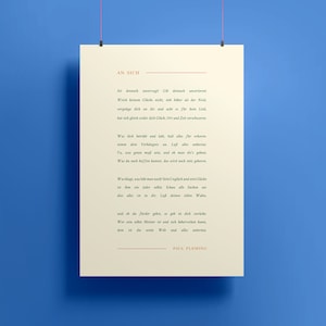 Paul Fleming Poetry Print: "An sich" - Uplifting Home Decor