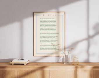 Hermann Hesse "Stufen" Edition II Fine Art Poetry Print